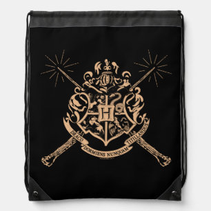 Harry Potter Hogwarts Crossed Wands Crest Drawstring Bag