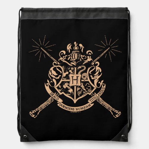 Harry Potter  Hogwarts Crossed Wands Crest Drawstring Bag