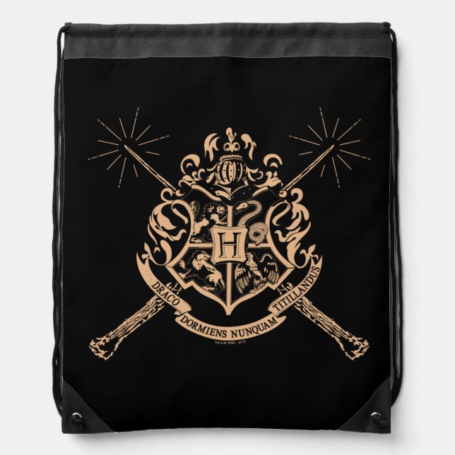 Harry Potter | Hogwarts Crossed Wands Crest Drawstring Bag (Front)