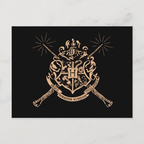 Harry Potter  Hogwarts Crossed Wands Crest Postcard