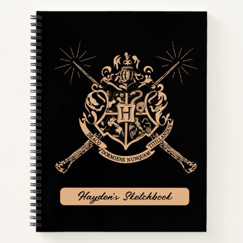 Harry Potter  Hogwarts Crossed Wands Crest Sketch Notebook