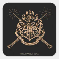 Harry Potter | Hogwarts Monogram Square Sticker | Zazzle