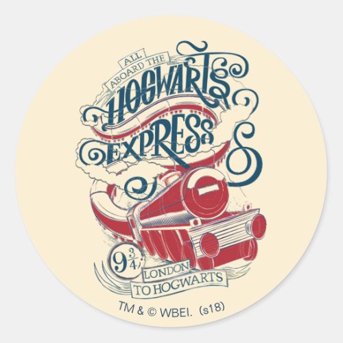 Harry Potter  Hogwarts Express Typography Classic Round Sticker