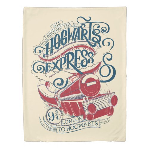 Harry Potter  Hogwarts Express Typography Duvet Cover