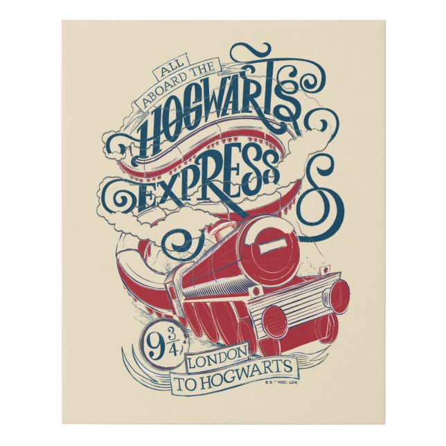 Harry Potter | Hogwarts Express Typography Faux Canvas Print (Front)