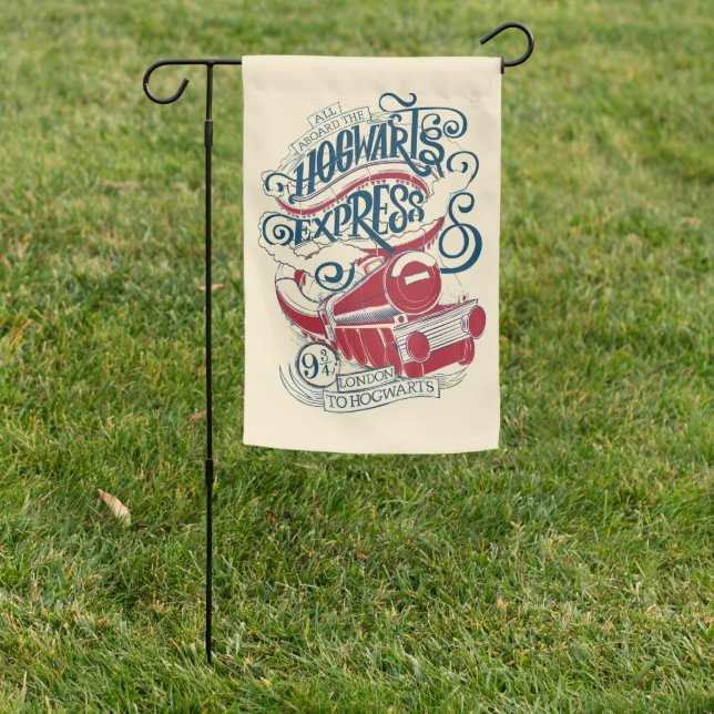 Harry Potter | Hogwarts Express Typography Garden Flag (In SItu)