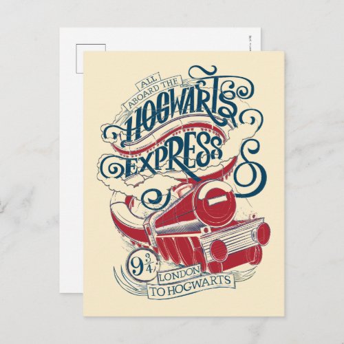 Harry Potter  Hogwarts Express Typography Postcard