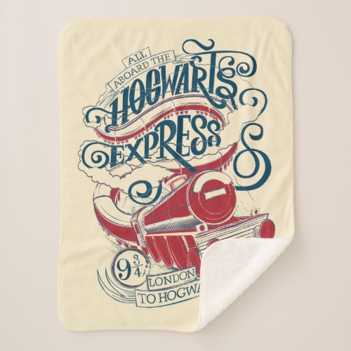 Harry Potter  Hogwarts Express Typography Sherpa Blanket