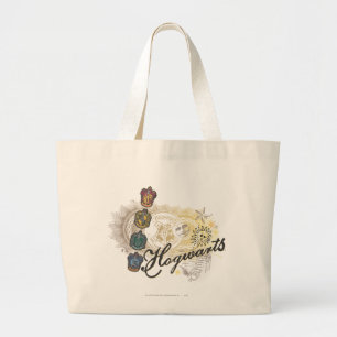 Harry Potter Hogwarts Houses - Full Color Large Tote Bag