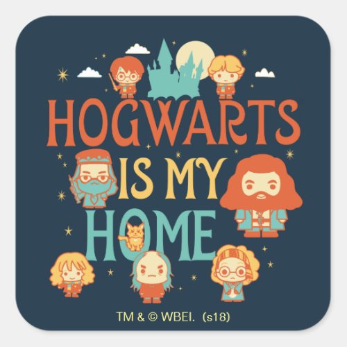 HARRY POTTER  HOGWARTS IS MY HOME SQUARE STICKER