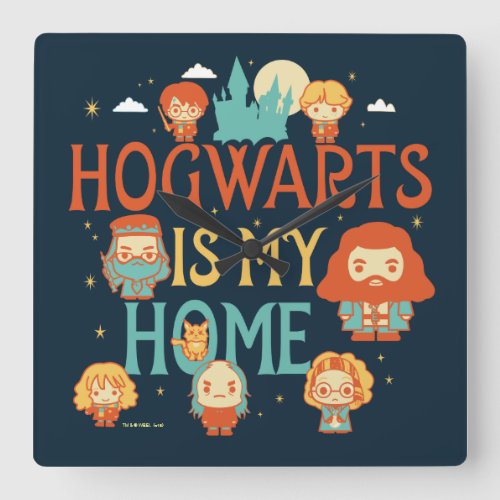 HARRY POTTER  HOGWARTS IS MY HOME SQUARE WALL CLOCK