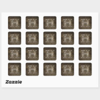 Harry Potter | Hogwarts Monogram Square Sticker | Zazzle