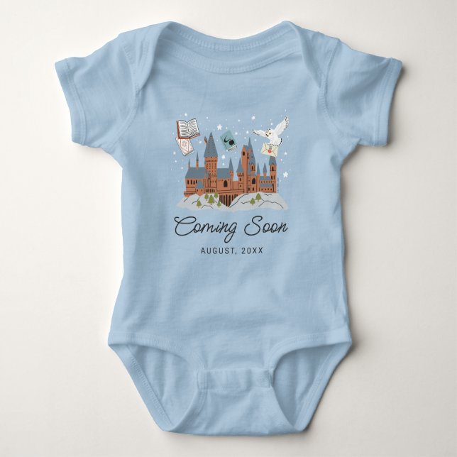 Harry Potter & Hogwarts New Baby Announcement Baby Bodysuit (Front)