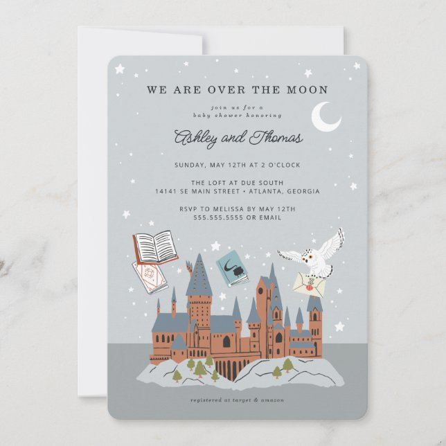 Harry Potter | Hogwarts - Over the Moon Invitation (Front)
