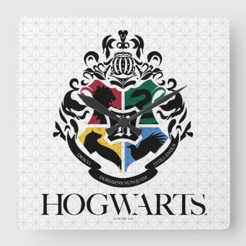 Harry Potter  HOGWARTSâ Pride School Crest Square Wall Clock
