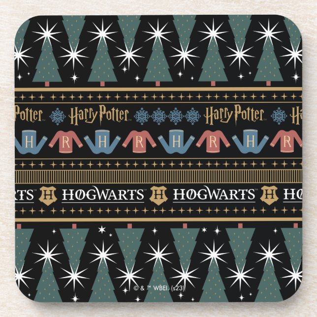 HARRY POTTER™ Holiday Sweater Pattern Beverage Coaster (Front)
