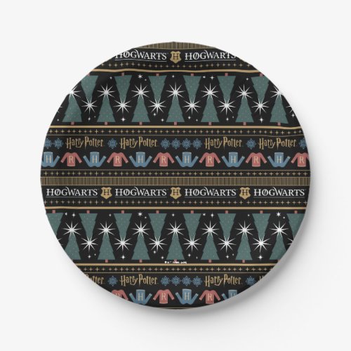 HARRY POTTER Holiday Sweater Pattern Paper Plates