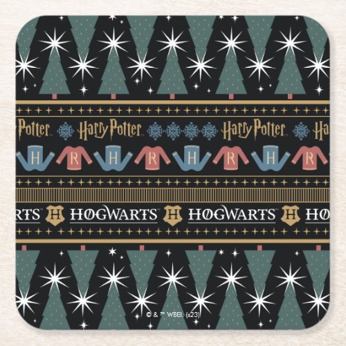 HARRY POTTERâ Holiday Sweater Pattern Square Paper Coaster