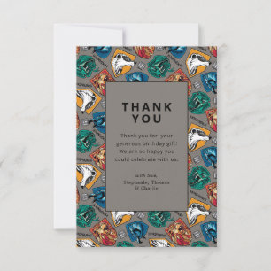 Harry Potter House Pattern Birthday Thank You Invitation