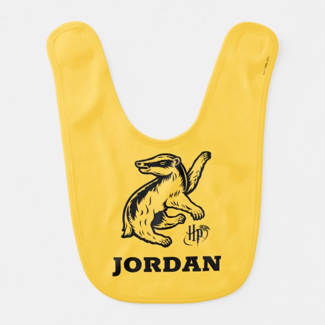 Harry Potter | Hufflepuff Badger Icon Baby Bib (Front)