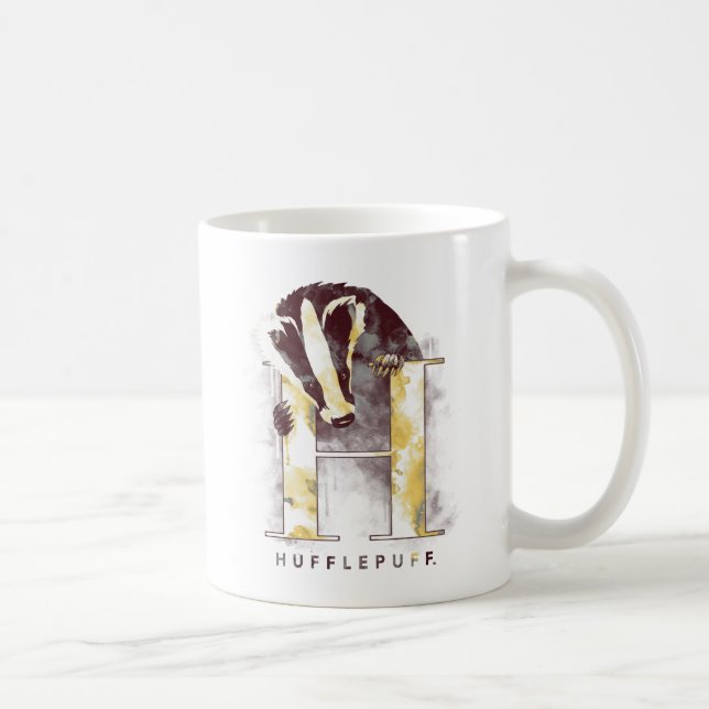 Harry Potter | HUFFLEPUFF™ Badger Watercolor Coffee Mug (Right)