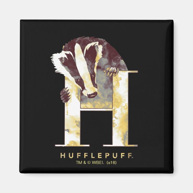 Harry Potter | HUFFLEPUFF™ Badger Watercolor Magnet (Front)