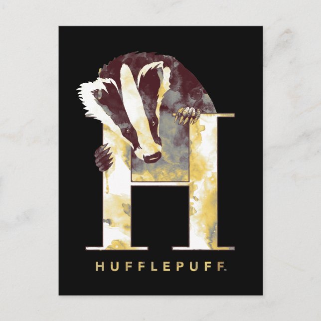 Harry Potter | HUFFLEPUFF™ Badger Watercolor Postcard (Front)