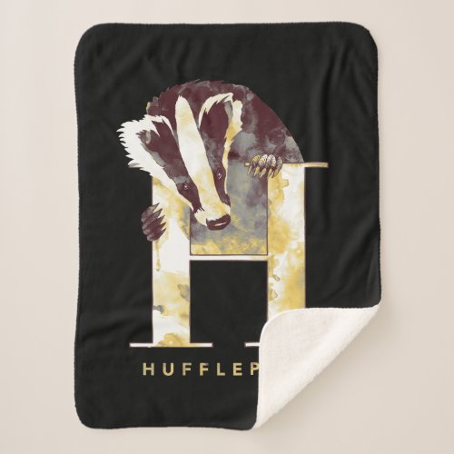 Harry Potter  HUFFLEPUFFâ Badger Watercolor Sherpa Blanket