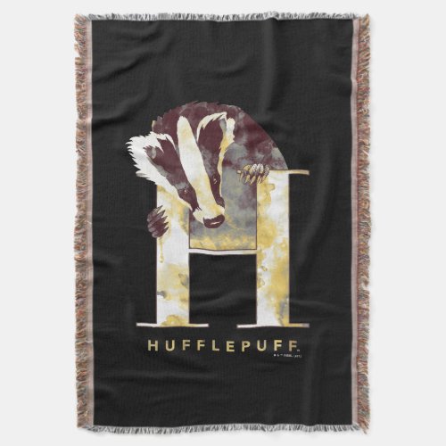 Harry Potter  HUFFLEPUFFâ Badger Watercolor Throw Blanket