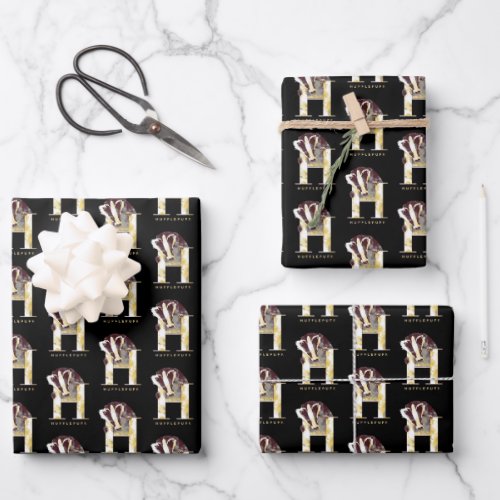 Harry Potter  HUFFLEPUFFâ Badger Watercolor Wrapping Paper Sheets