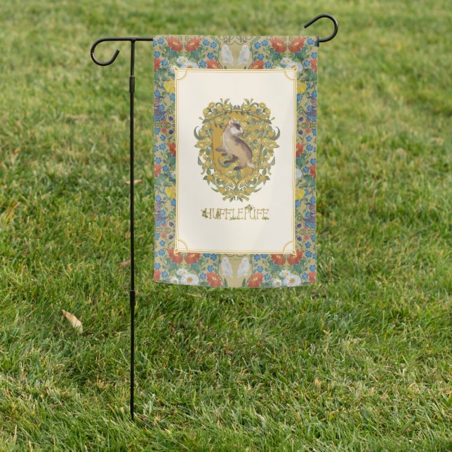 HARRY POTTER™ | HUFFLEPUFF™ Crest Garden Flag (In SItu)