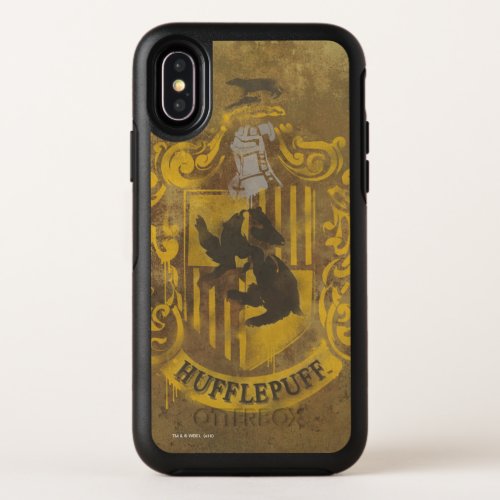 Harry Potter  Hufflepuff Crest Spray Paint OtterBox Symmetry iPhone X Case