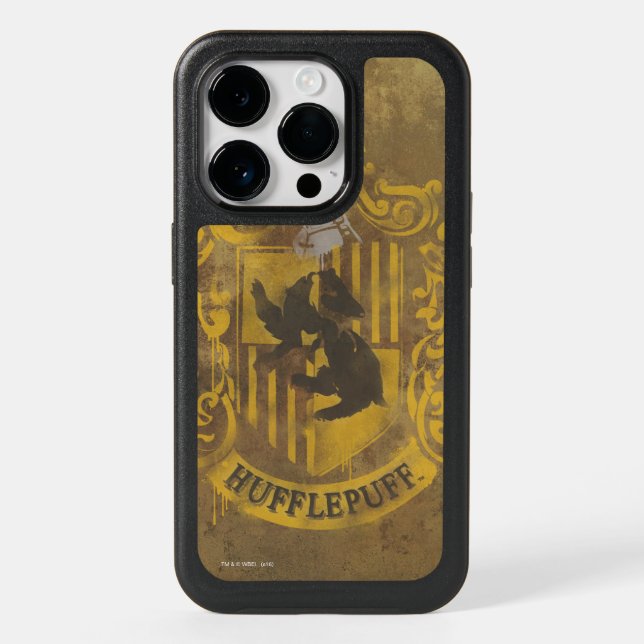 Harry Potter | Hufflepuff Crest Spray Paint Otterbox iPhone Case (Back)