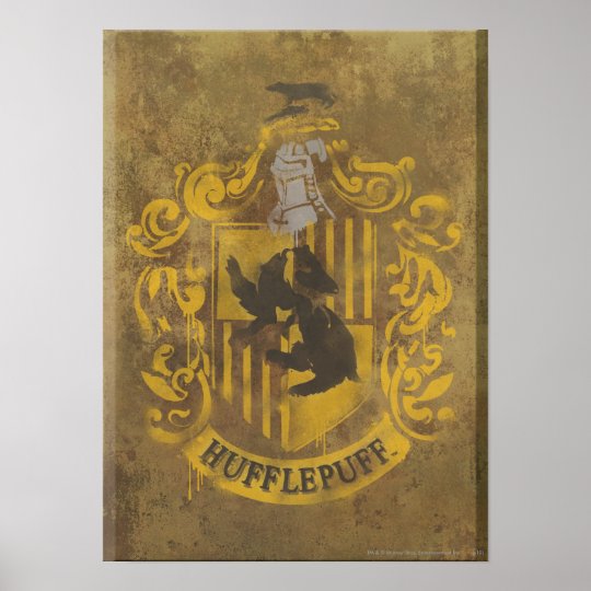 Harry Potter Hufflepuff Crest Spray Paint Poster