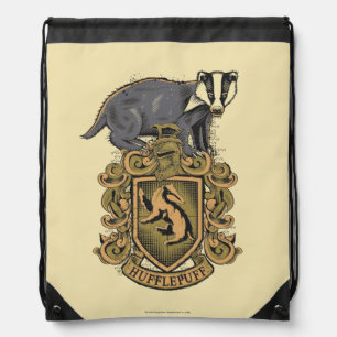 Harry Potter Hufflepuff Crest with Badger Drawstring Bag