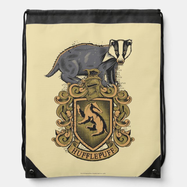Harry Potter | Hufflepuff Crest with Badger Drawstring Bag (Front)
