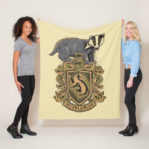 Harry Potter  Hufflepuff Crest with Badger Fleece Blanket