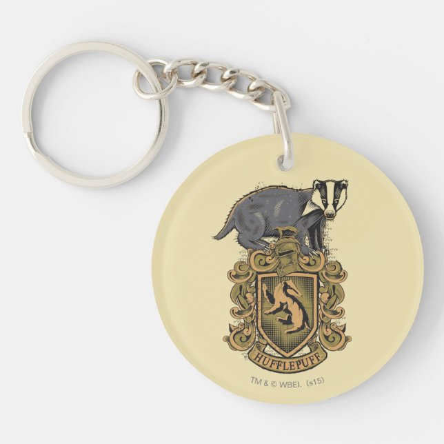 Harry Potter | Hufflepuff Crest with Badger Keychain (Front)