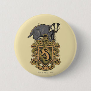 Harry Potter   Hufflepuff Crest with Badger Pinback Button