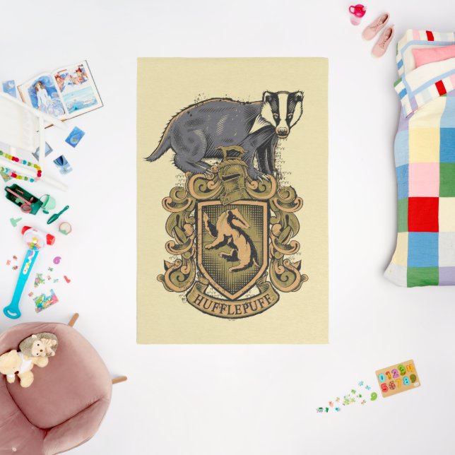 Harry Potter | Hufflepuff Crest with Badger Rug (Insitu (Babyroom))