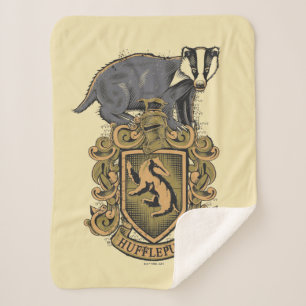 Harry Potter   Hufflepuff Crest with Badger Sherpa Blanket