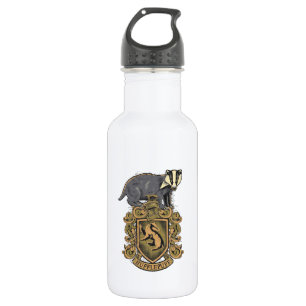 Harry Potter   Hufflepuff Crest with Badger Stainless Steel Water Bottle