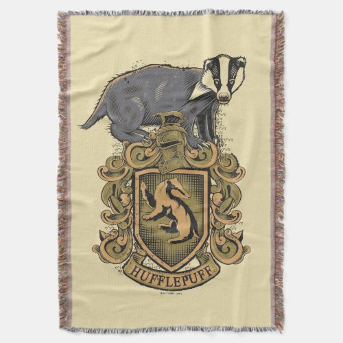 Harry Potter  Hufflepuff Crest with Badger Throw Blanket