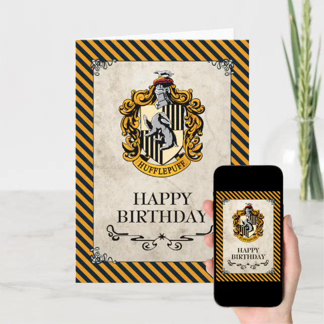 Harry Potter | Hufflepuff Happy Birthday Card | Zazzle