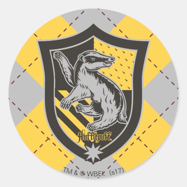 Harry Potter | Hufflepuff House Pride Crest Classic Round Sticker (Front)