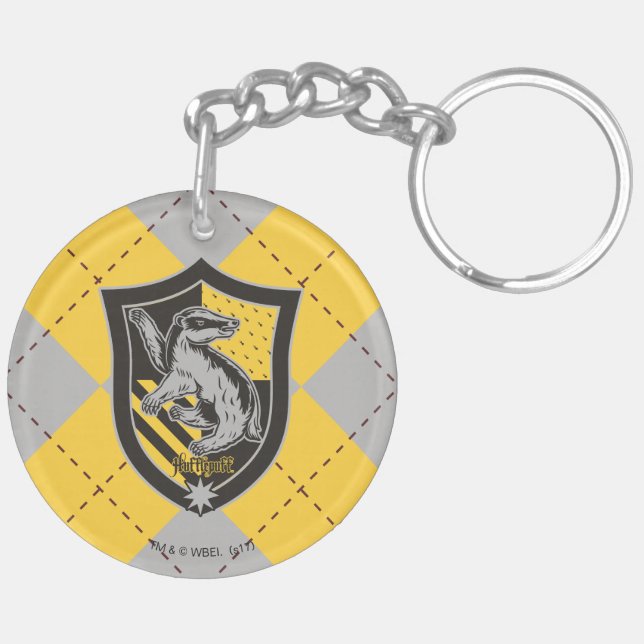 Harry Potter HUFFLEPUFF Keychain Shield Crest Key Ring Handmade