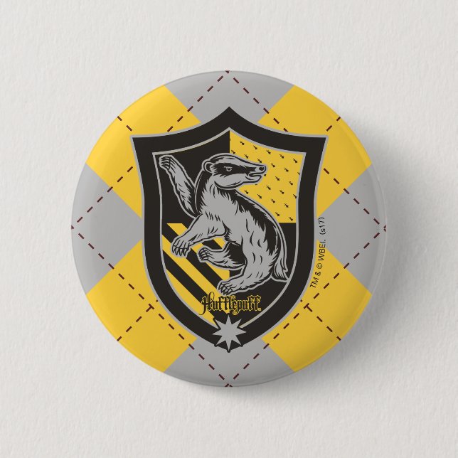 Harry Potter | Hufflepuff House Pride Crest Pinback Button (Front)