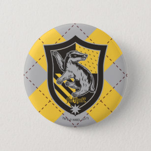 Harry Potter Hufflepuff Crest Ansteck Button für Fans Größe Ø2,5 