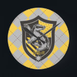 Harry Potter | Hufflepuff House Pride Crest Round Clock<br><div class="desc">Check out this Hufflepuff House shield crest,  featuring the Hufflepuff Badger.</div>