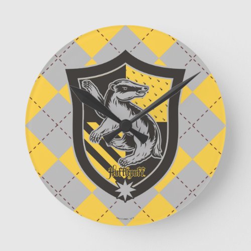 Harry Potter  Hufflepuff House Pride Crest Round Clock